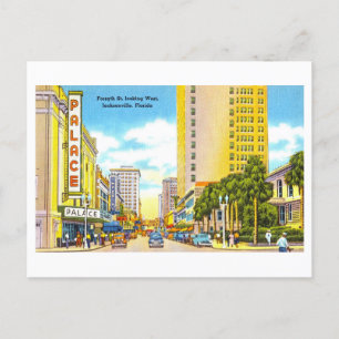 Vintage Sicht auf Jacksonville, Florida, Postkarte