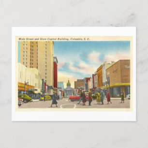 Vintage Sicht auf Kolumbien, South Carolina, Postkarte