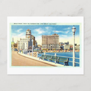 Vintage Sicht auf Long Beach, Kalifornien, Postkarte