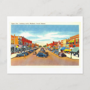 Vintage Sicht auf Madison, South Dakota, Postkarte