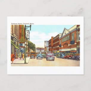 Vintage Sicht auf Portland, Maine, Postkarte