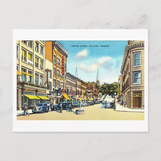 Vintage Sicht auf Rutland, Vermont, Postkarte (Vorderseite)