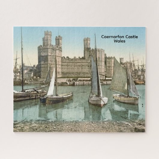 Vintage Sicht Caernarfon Castle, Wales Puzzle (Horizontal)