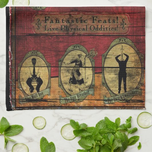 Vintage Sideshow-Fahne Handtuch (Gefaltet)