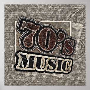Vintage Siebzigerjahre Musik - Plakat