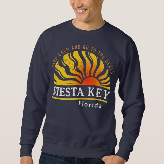 Vintage Siesta Key Florida Beach Ferienfamilie Sweatshirt (Vorderseite)