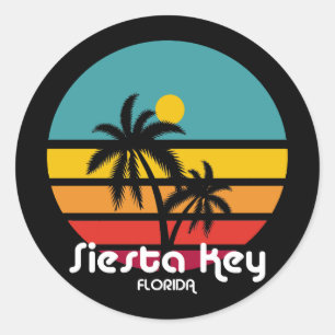 Vintage Siesta Key Florida Runder Aufkleber