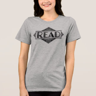 Vintage Silber Art Deco READ-Typografie - Retro Lu Tri-Blend Shirt