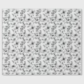 Vintage Silber Blumenmuster Geschenkpapier (Flach)
