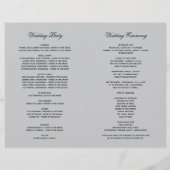 Vintage Silber- und Schwarz Art Deco Hochzeitsprog (Rückseite)