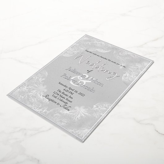 Vintage Silberhochzeit Folieneinladung (Gedreht)