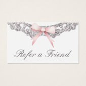 Vintage Silberrahmen, rosa Bugverweiskarte (Vorderseite)