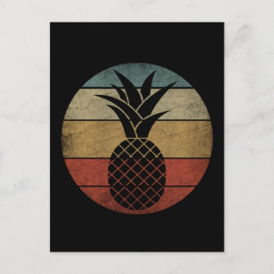 Vintage Silhouette Ananas Postkarte