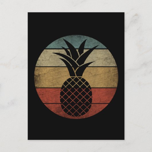 Vintage Silhouette Ananas Postkarte (Vorderseite)