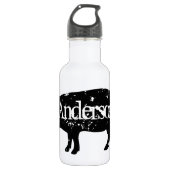 Vintage Silhouette aus Stahl Edelstahlflasche (Vorderseite)