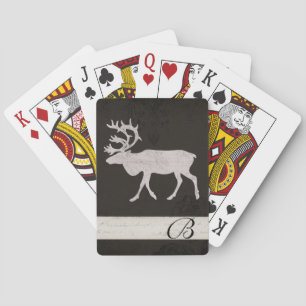 Vintage-Silhouette-Buck-Monogramm-Kartenspiel Spielkarten
