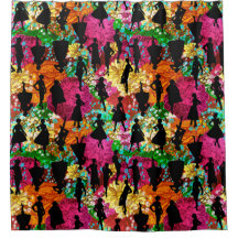 Vintage Silhouette der schwarzen Blüte Mitte der 5