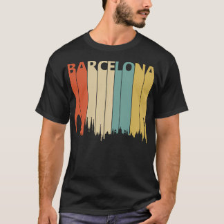 Vintage-Silhouette der Skyline von Barcelona T-Shirt