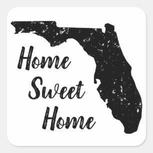 Vintage-Silhouette einer Karte des Florida Panhand Quadratischer Aufkleber