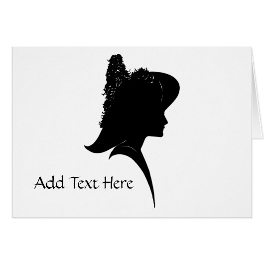 Vintage Silhouette Frau in Hat Blank Inside (Vorderseite (Horizontal))