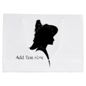Vintage Silhouette Frauen in Hat Personal Große Geschenktüte (Rückseite)