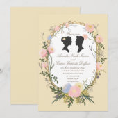 Vintage Silhouette Frühlingsblütenhochzeit Einladung (Vorne/Hinten)