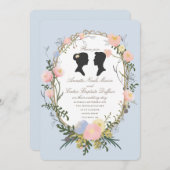 Vintage Silhouette Frühlingsblütenhochzeit Einladung (Vorne/Hinten)
