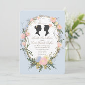 Vintage Silhouette Frühlingsblütenhochzeit Einladung (Stehend Vorderseite)