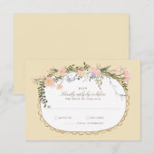 Vintage Silhouette Frühlingsblütenhochzeit RSVP Karte (Vorne/Hinten)