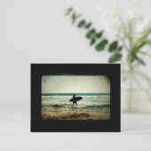 Vintage Silhouette für Surfer Postkarte (Stehend Vorderseite)