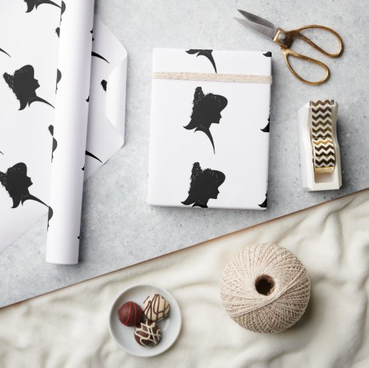 Vintage Silhouette Geschenkpapier (Kunsthandwerk)