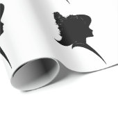 Vintage Silhouette Geschenkpapier (Rolleneckpunkt)