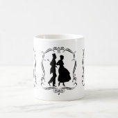 Vintage Silhouette Kunst, Dichtung und Musik Kaffeetasse (Mittel)