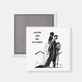 Vintage Silhouette Magnet (Vorderseite/Rückseite)