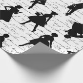 Vintage Silhouette Mitte der 50er Jahre Geschenkpapier (Ecke)