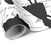 Vintage Silhouette Mitte der 50er Jahre Geschenkpapier (Rolleneckpunkt)