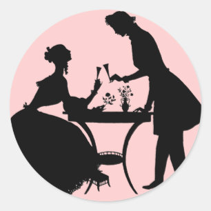 Vintage Silhouette Runder Aufkleber