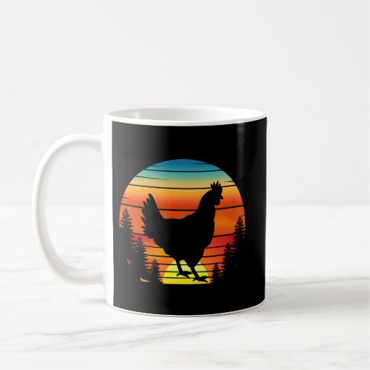 Vintage Silhouette von Hühnern Kaffeetasse (Links)
