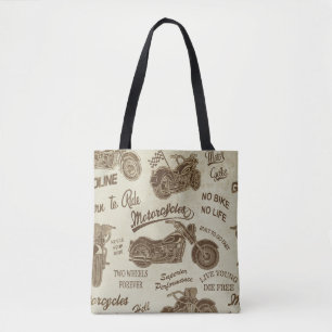 Vintage Silhouetten für Motorräder: nahtloser Hint Tasche