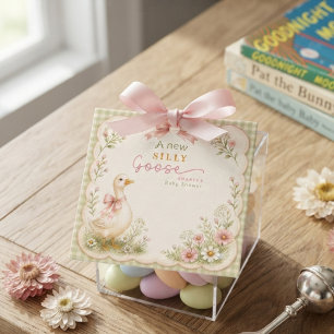 Vintage Silly Goose Coquette Rosa Babyparty Geschenkanhänger