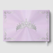 Vintage Silver Border & Tiara - Lavender Gästebuch (Rückseite)