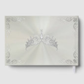 Vintage Silver Border & Tiara - Pastel Green Gästebuch (Rückseite)
