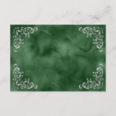 Vintage Silver Emerald Green Aqua Details Begleitkarte (Rückseite)