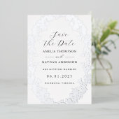 Vintage Silver Floral Wedding Save The Date  Folieneinladung (Stehend vorne)