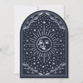 Vintage Silver Sun Moon Tarot Arch Wedite Einladung (Rückseite)