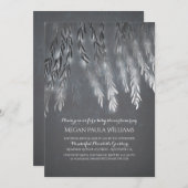 Vintage Silver Willow Tree Branches Babydusche Einladung (Vorne/Hinten)