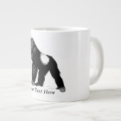 Vintage Silverback Gorilla Illustration, Schwarz Jumbo-Tasse (Vorderseite Rechts)
