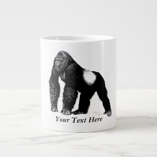 Vintage Silverback Gorilla Illustration, Schwarz Jumbo-Tasse