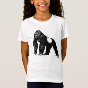 Vintage Silverback-Gorilla-Illustration, schwarz T-Shirt