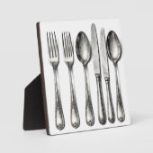 Vintage Silverware Ornate Flatware Kitchen  Fotoplatte (Vorderseite)